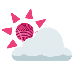 yarn and sun behind cloud