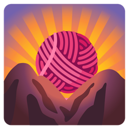 yarn and sunrise over mountains