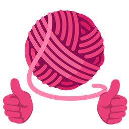 yarn and thumbs up