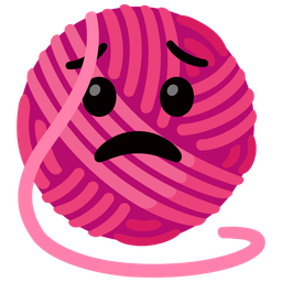 yarn and worried face