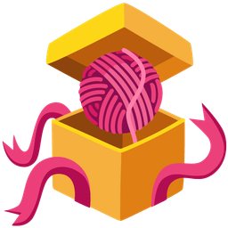 yarn and wrapped gift