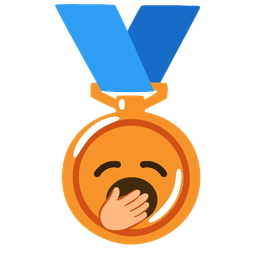 Yawning face and 3rd place medal