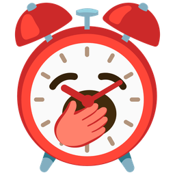 yawning face and alarm clock