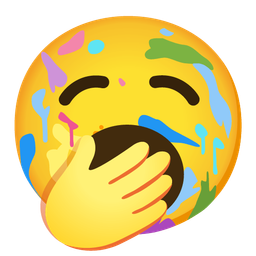 yawning face and artist palette