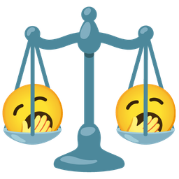Yawning face and Balance scale