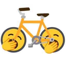 yawning face and bicycle