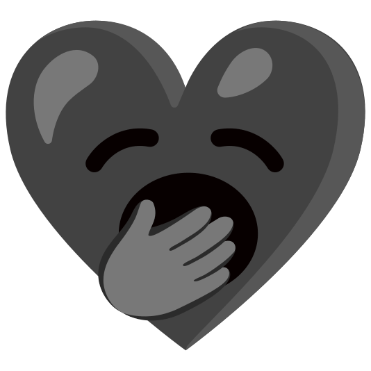 Yawning face and Black heart