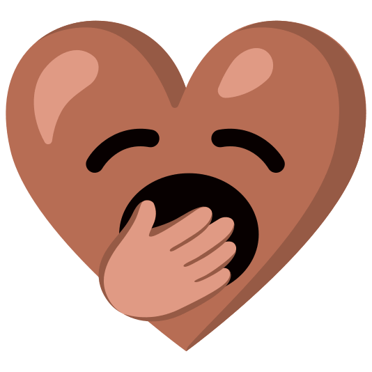 Yawning face and Brown heart