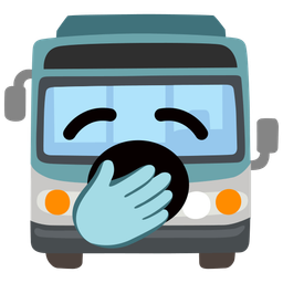 yawning face and bus