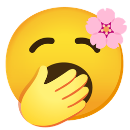 yawning face and cherry blossom