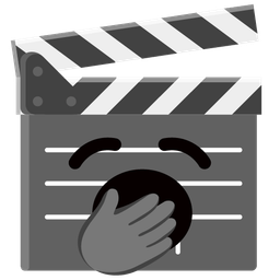 yawning face and clapper board