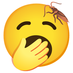 yawning face and cockroach