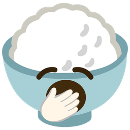 yawning face and cooked rice