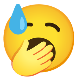 Yawning face and Downcast face with sweat