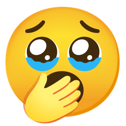 Yawning face and Face holding back tears