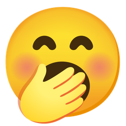 yawning face and face with hand over mouth