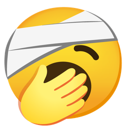 Yawning face and Face with head-bandage