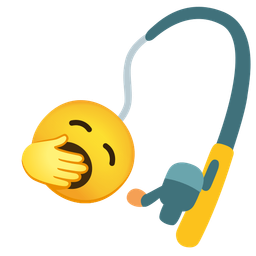 Yawning face and Fishing pole
