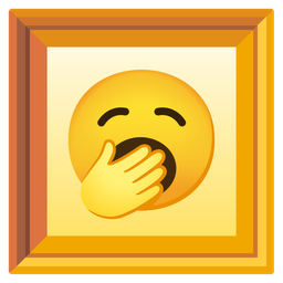 Yawning face and Framed picture