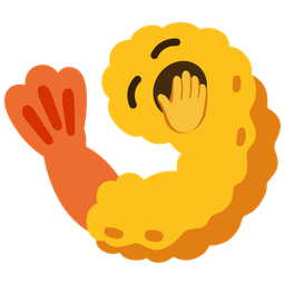 yawning face and fried shrimp