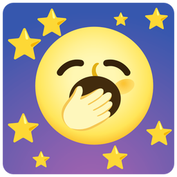 yawning face and full moon face