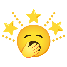 yawning face and glowing star