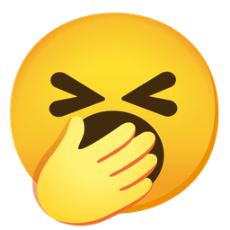 Yawning face and Grinning squinting face