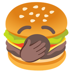 yawning face and hamburger