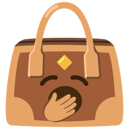 yawning face and handbag