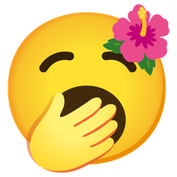 yawning face and hibiscus
