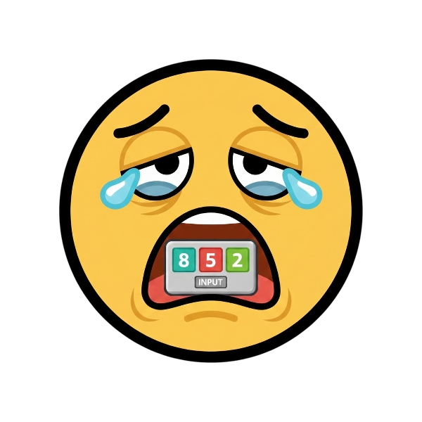 Yawning face and Input numbers