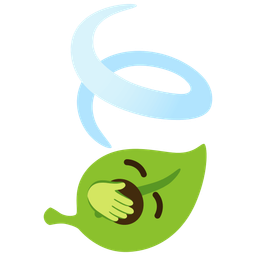 Yawning face and Leaf fluttering in wind