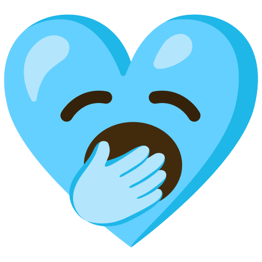 Yawning face and Light blue heart