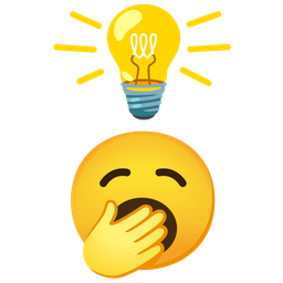 yawning face and light bulb