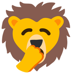 yawning face and lion