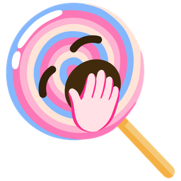 yawning face and lollipop