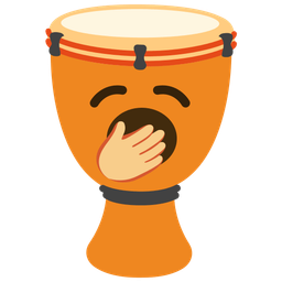 yawning face and long drum