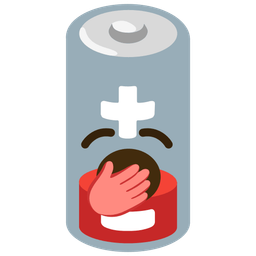 yawning face and low battery