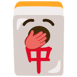 Yawning face and Mahjong red dragon
