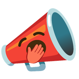yawning face and megaphone
