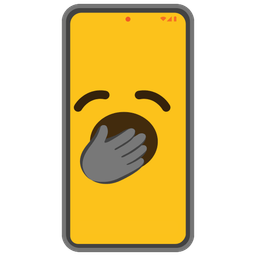yawning face and mobile phone