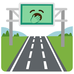 yawning face and motorway