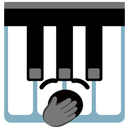 yawning face and musical keyboard