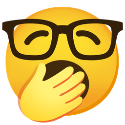 Yawning face and Nerd face
