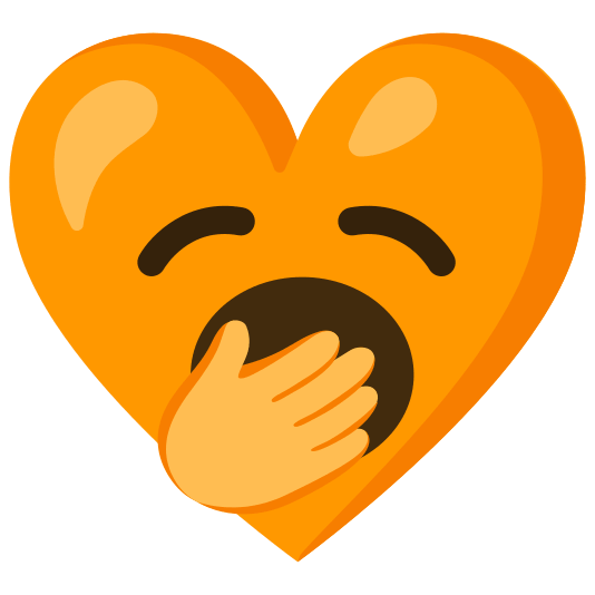 Yawning face and Orange heart