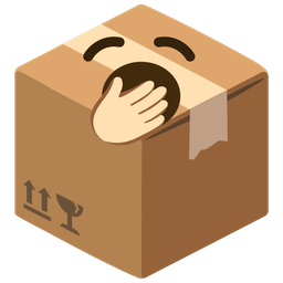 yawning face and package