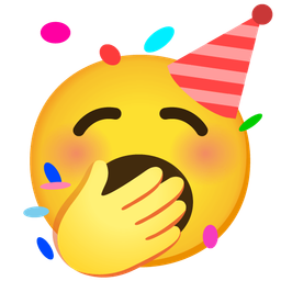 Yawning face and Partying face