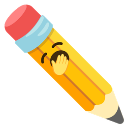 Yawning face and Pencil