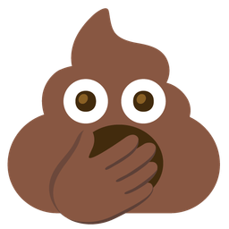 yawning face and pile of poo