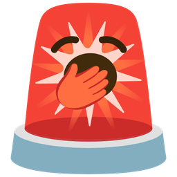 yawning face and police car light